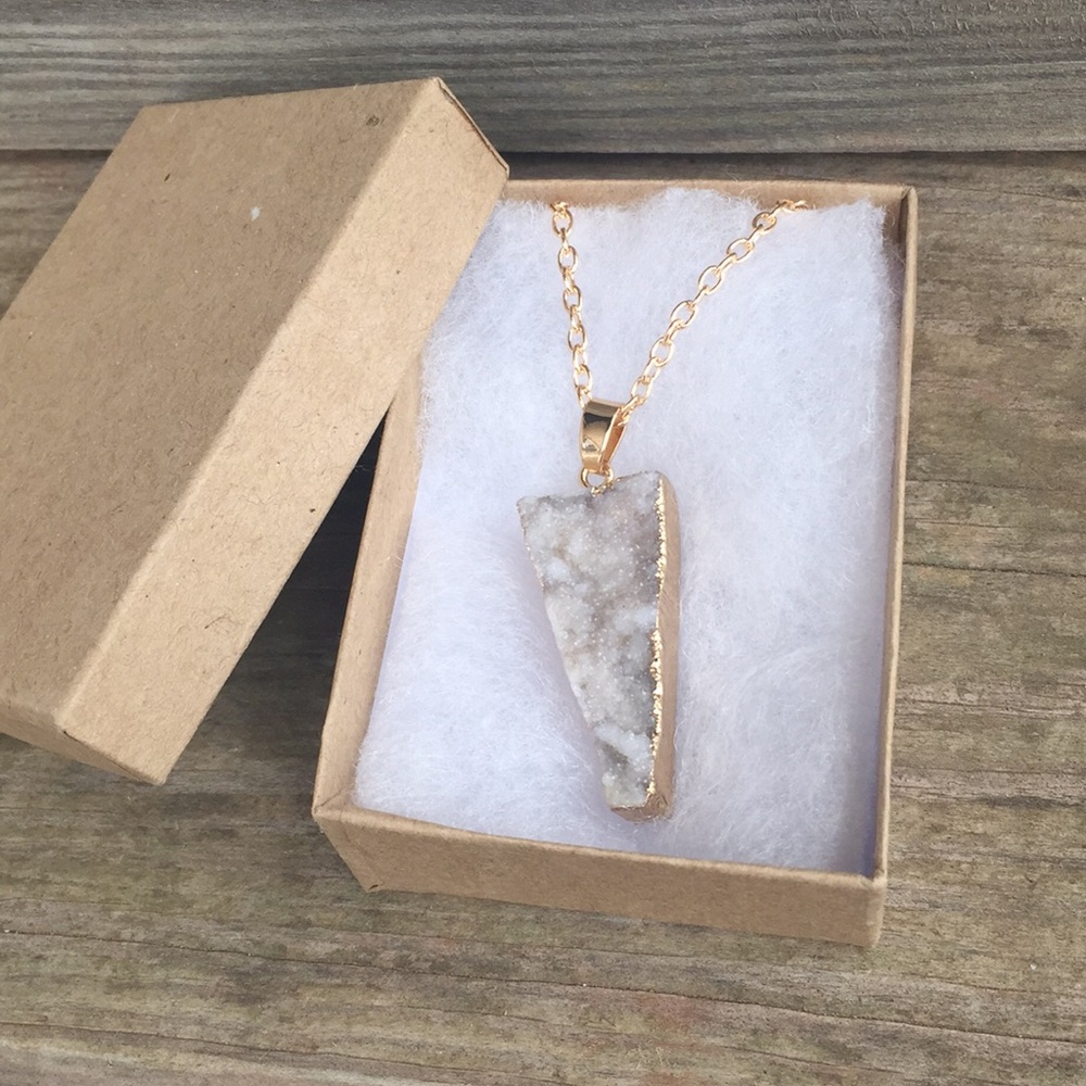Genuine druzy crystal necklace